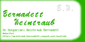 bernadett weintraub business card